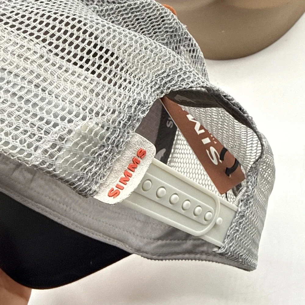 Simms Trucker Hat Cap Central Houston CCA Orange Mesh Fishing‎ Snapback